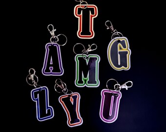 Initial Keychain: Laminated Alphabet Backpack Charm, Zipper Pull Clip