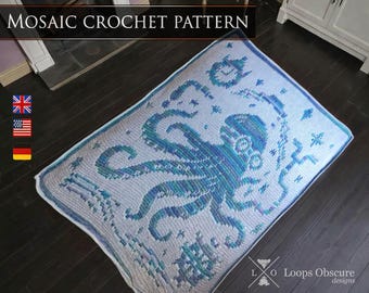 Deep Curiosity - Octopus Steampunk and Sea inspired Overlay Mosaic Crochet Pattern