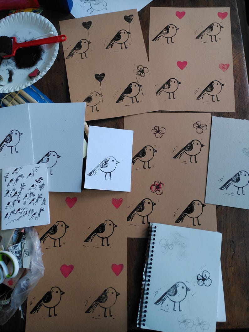 Carte A6 Love - linogravure image 7
