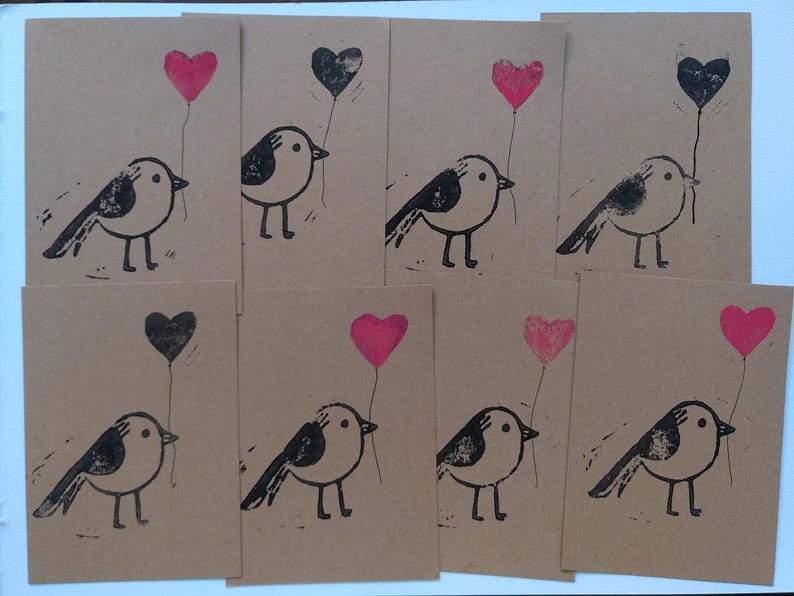 Carte A6 Love - linogravure image 6