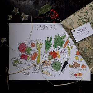The green pack A5 calendar of seasonal fruits and vegetables Compost card Conservation card Zero waste recipe card image 6