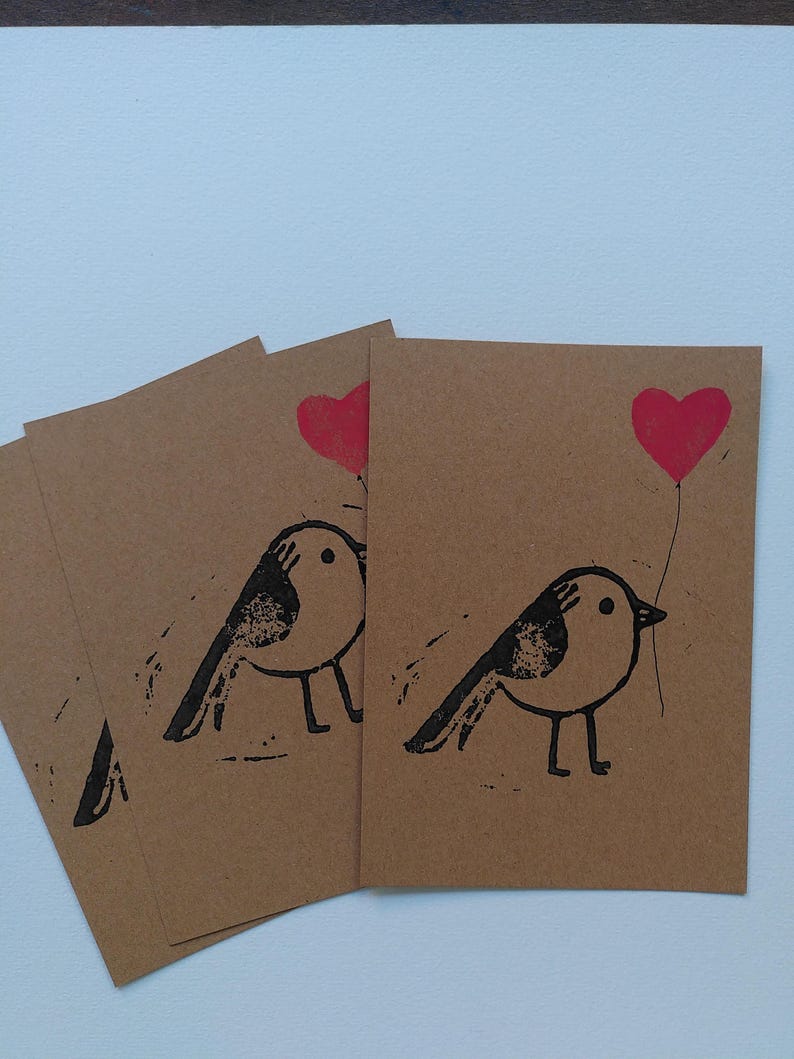 Carte A6 Love - linogravure image 5