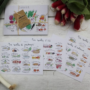 Kit "manger de saison": calendrier fruits & légumes + cartes idées recettes de saison