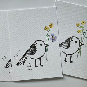 Carte à personnaliser - linogravure et dessin