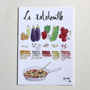 Scheda ricetta illustrata - Ratatouille - illustrazione originale