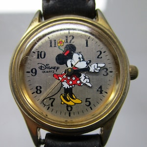 ☆希少☆絶版☆ミッキーマウスDisney Time QUARTZ Disney TIME WORKS Minnie Mouse Watch, Lorus by Seiko, Quartz