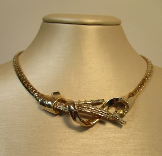 Trifari "Meteor" Retro-Modern 16" Choker Necklace, 1949