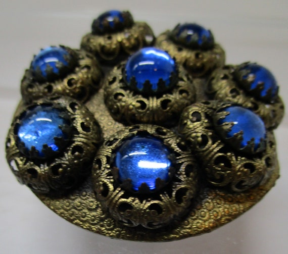 1930s Kingsburg Filigree & Rhinestone Brooch, 192… - image 3