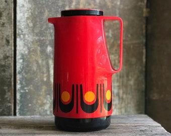 MCM Red Dr. Zimmermann Niederaula Gusse Design Thermos Mid Century Retro West Germany