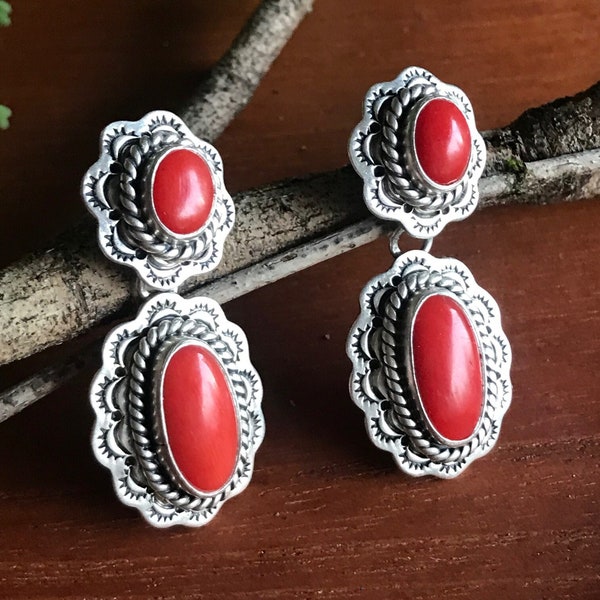 Coral Long Bar Earrings*Native main image 0