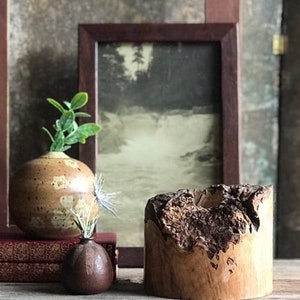 Wood Vase Live Edge Burled Wood Handmade Vase
