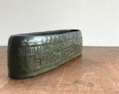 Vintage Studio Pottery Hand Made Dark Green Ikebana Vase