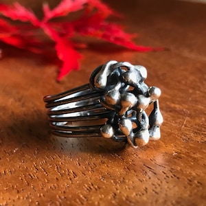 Vintage Modernist Sterling Silver Biomorphic Ring Sz. 4.5