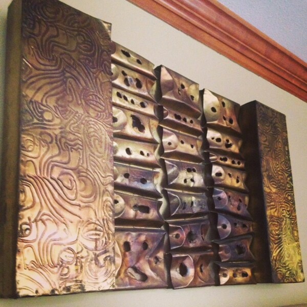 Mid Century Brutalist Metal Wall Sculpture