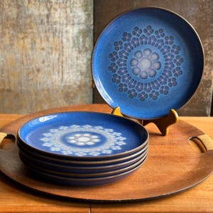 Denby デンビー黒、藍〜白のグラデーション皿4枚セット英国製 Denby Midnight Blue Dinner Plates | Set of 6 - Etsy