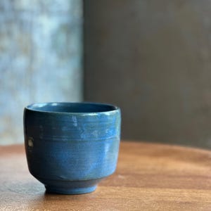 Ceramic Planter, Blue Gloss Finish, Bennett Welsh Pacific Stoneware
