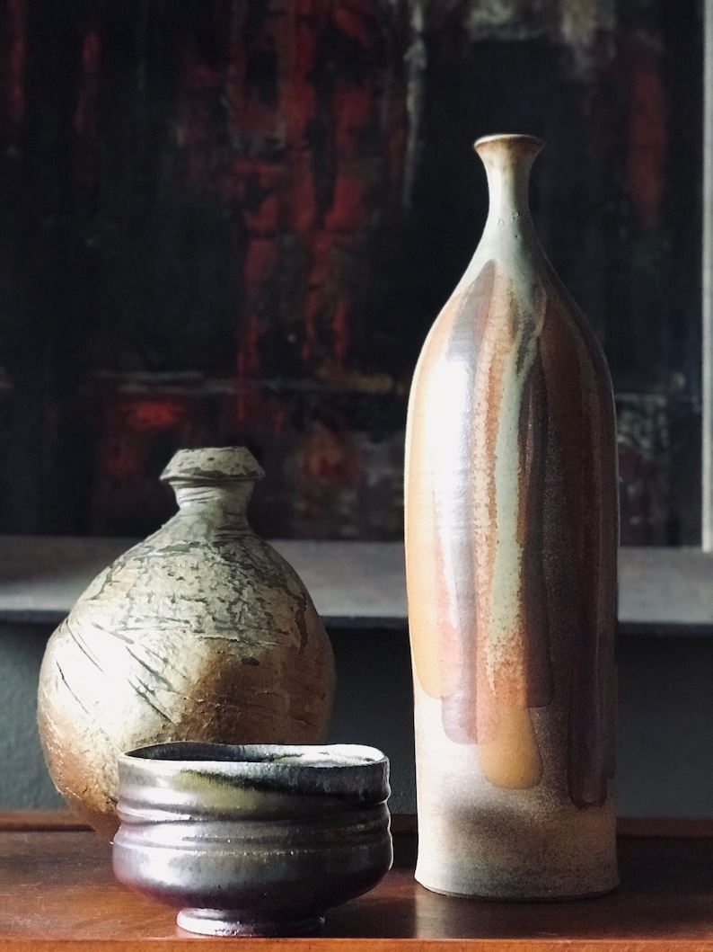 Mid Century Modern Tall Sculptural Vase