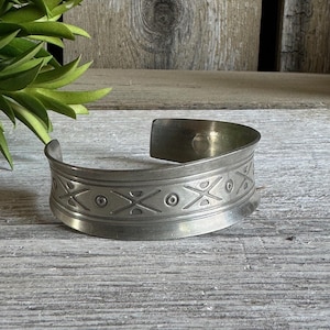 Jorgen Jensen Bracelet | Pewter Cuff Bracelet | Danish Jewelry | Made in Denmark| Danish Modern | Signed
