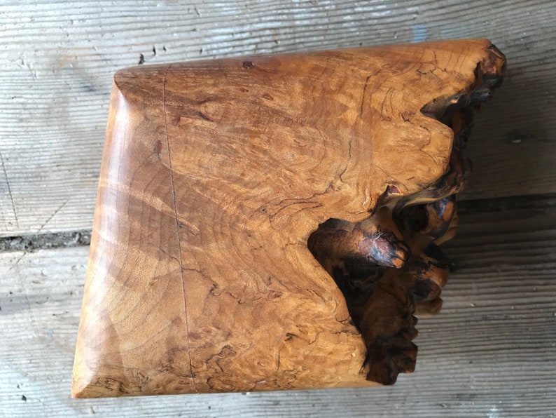 Vintage Burled Maple Wood Live Edge Jewelry Trinket Box Etsy