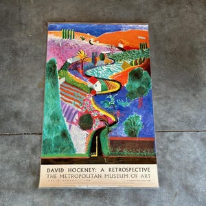 1988 David Hockney Art Exhibit Poster | MOMA | Los Angeles County