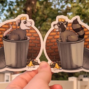 Trash King Waschbär und Opossum Aufkleber