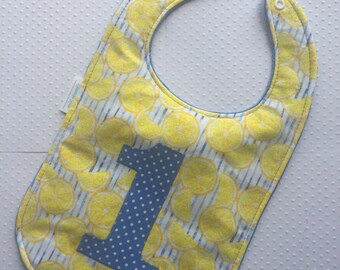 Lemons Lemonade Stand First Birthday Bib