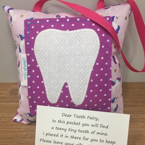 Tooth Fairy Pillow Unicorns and Rainbows