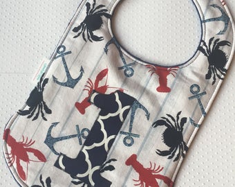 Lobster First Birthday Bib