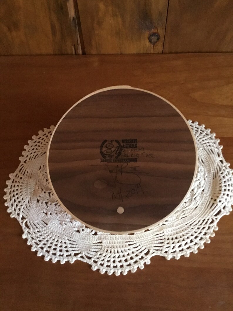 Shaker Style Small Round Earring Case in Birds Eye Maple with Black Walnut