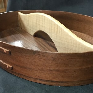 Portabotellas dividido de nogal negro con separador de arce rizado n.° 8 imagen 1