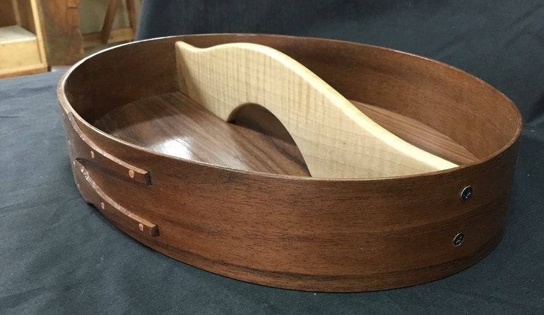 Portabotellas dividido de nogal negro con separador de arce rizado n.° 8 imagen 1