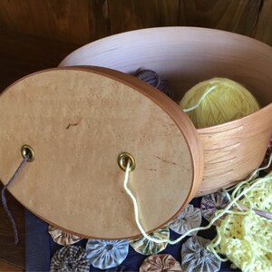 Handcrafted Shaker Inspired Cherry & Birdseye Maple Yarn Box image 3