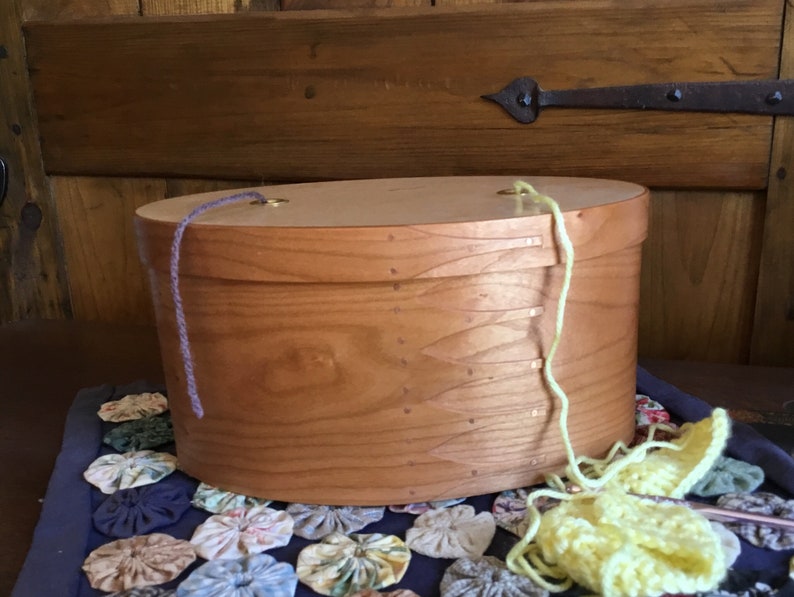 Handcrafted Shaker Inspired Cherry & Birdseye Maple Yarn Box image 1