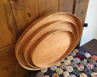 Set of Three Cherry Shaker Serving Trays