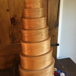 Handcrafted Reproduction Cherry Shaker Boxes - Stack of Eight