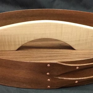 Portabotellas dividido de nogal negro con separador de arce rizado n.° 8 imagen 5