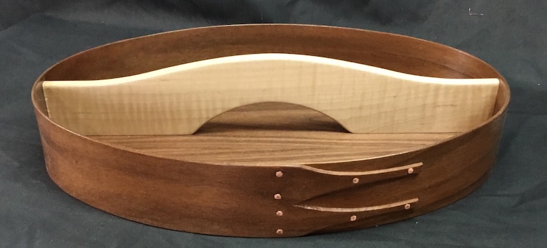 Portabotellas dividido de nogal negro con separador de arce rizado n.° 8 imagen 5