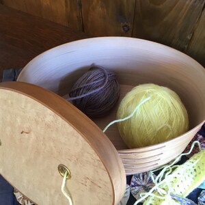 Handcrafted Shaker Inspired Cherry & Birdseye Maple Yarn Box image 4