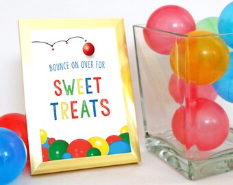 PRINTABLE "Sweet Treats" Ball Party Sign (5 x 7), Ball Birthday Party Treat Sign, Digital Let's Have a Ball Party Dessert Sign