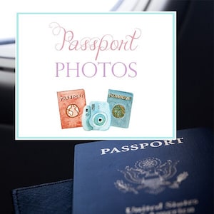 PRINTABLE Travel Birthday Passport Photos Sign, Digital Travel Birthday Photobooth Sign, Passport Photos Sign, Travel Theme Photobooth Sign