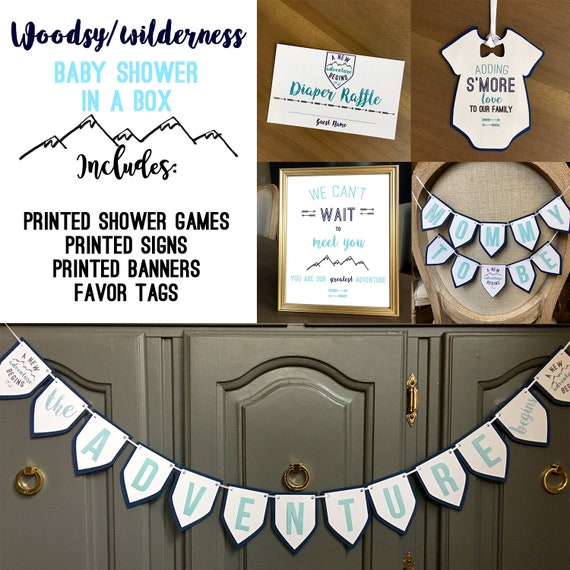 Wilderness Baby Shower In A Box Wilderness Baby Shower Etsy