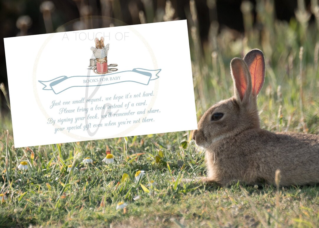 PRINTABLE Beatrix Potter Baby Shower Book Card 3 X 5, Peter Rabbit ...