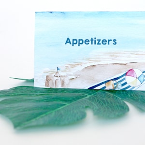 EDITABLE PRINTABLE Beach Party Food Tents, Beach Party Theme Food Signs, Beach Baby Shower Food Tent, Beach Party Shower Food Tent