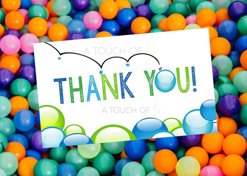 Bouncy Ball Party Thank You Notes Green and Blue Bouncy Ball Birthday Party Thank You Notes Ball Party Thank You Notes Bouncy Ball Party