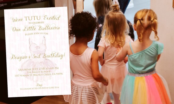 EDITABLE PRINTABLE Ballerina Birthday Party Invitation 5 X | Etsy