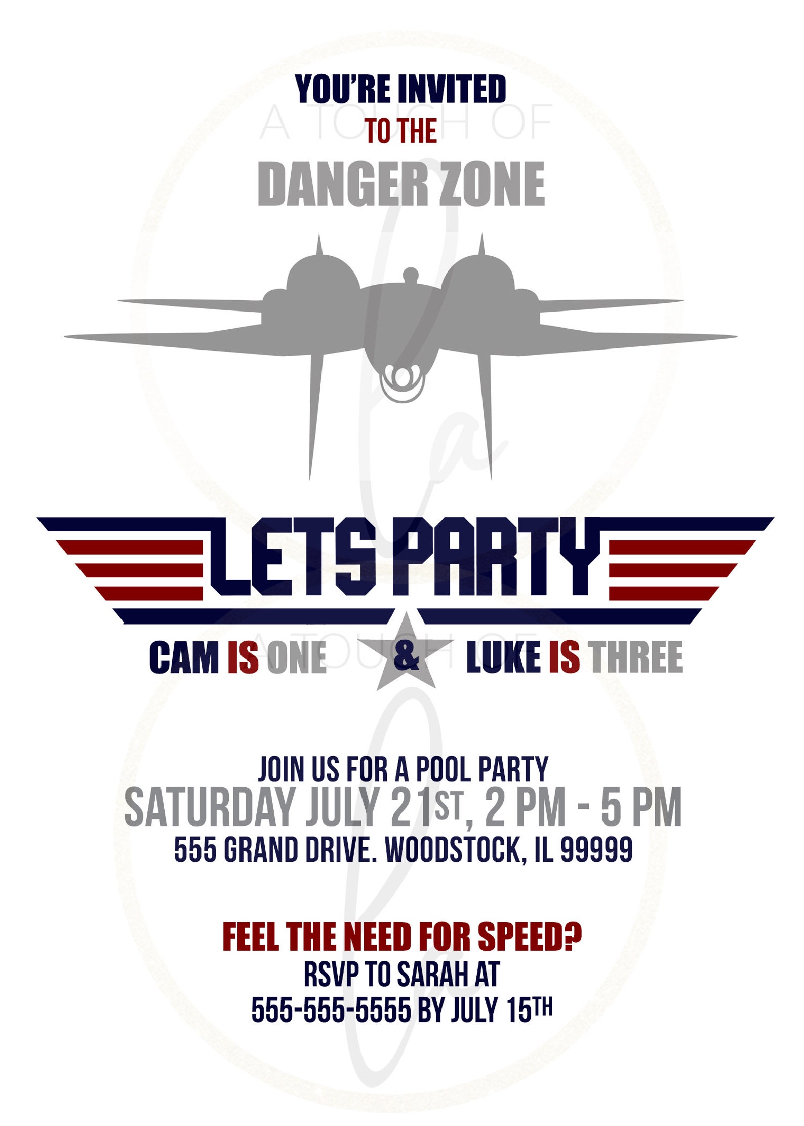 Customized Printable Top Gun Joint Birthday Party Invitation Etsy