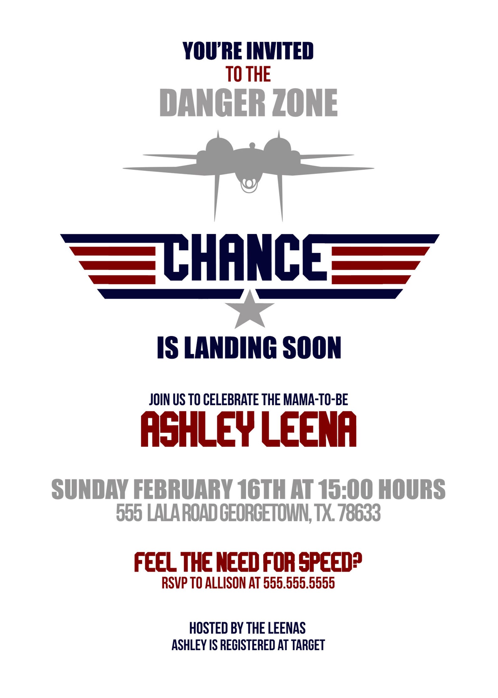 CUSTOMIZED PRINTABLE Top Gun Baby Shower Invitation Top Gun Etsy