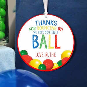EDITABLE PRINTABLE Ball Party Favor Tags, Editable Ball Party Thank You Tags pdf, Custom Ball Party Favors, Let's Have A Ball Party Tags