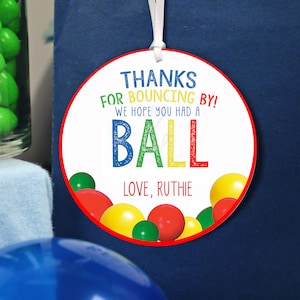 EDITABLE PRINTABLE Ball Party Favor Tags, Editable Ball Party Thank You ...