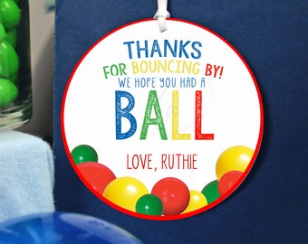 EDITABLE PRINTABLE Ball Party Favor Tags, Editable Ball Party Thank You Tags pdf, Custom Ball Party Favors, Let's Have A Ball Party Tags